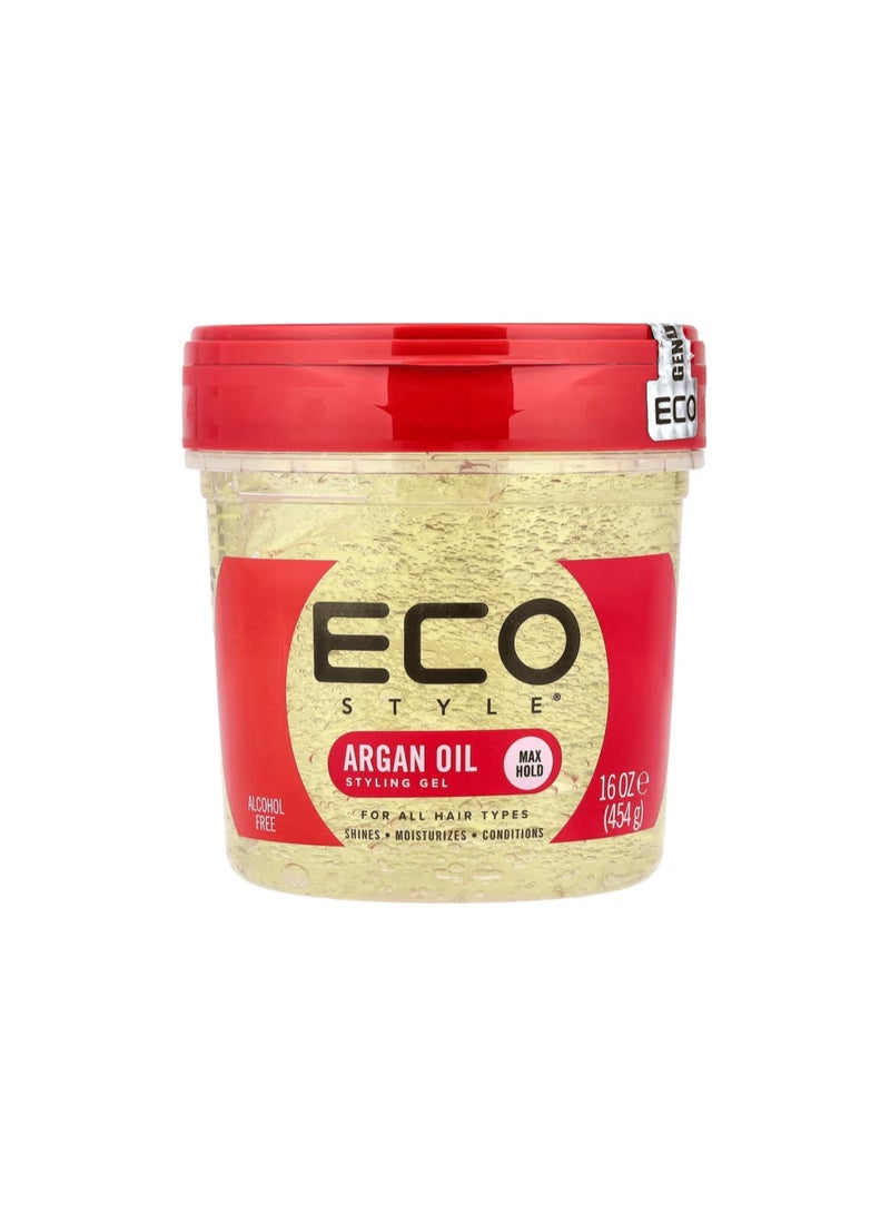 Eco Style Maximum Hold Styling Gel, For All Hair Types, Argan Oil, 16 oz (454 g)